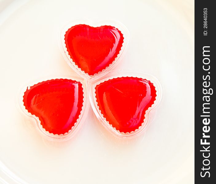 Heart-shaped jelly as Thai style