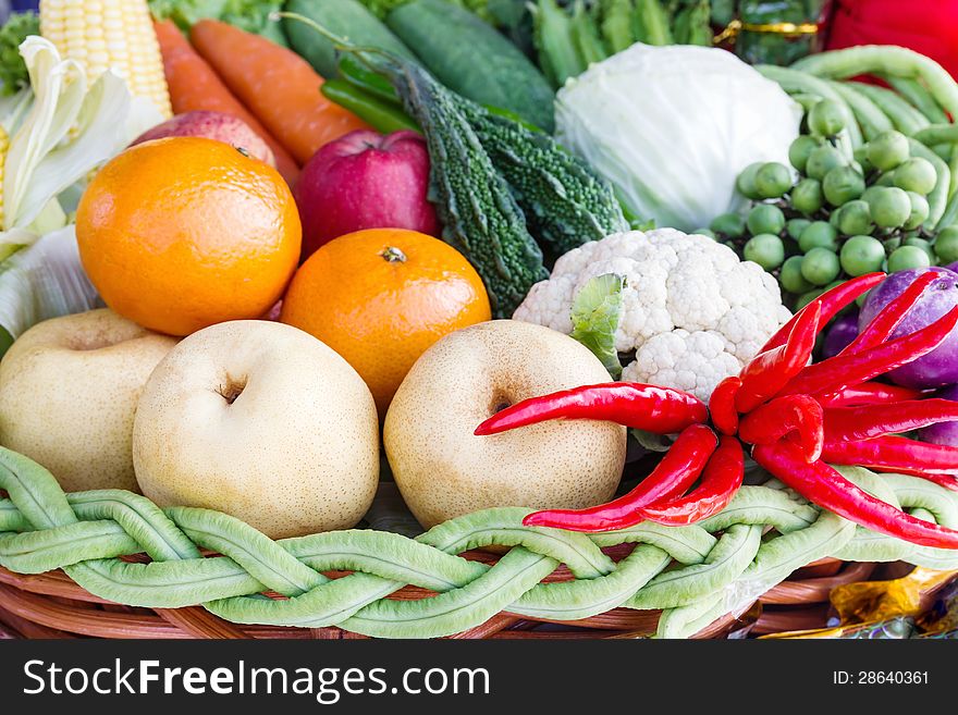 Fresh fruits and vegetables