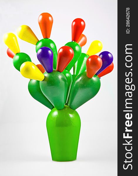 Educational toy,Colorful tree on white background