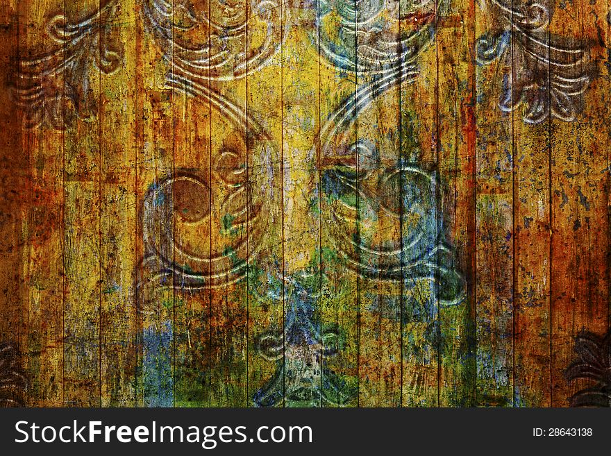 Abstract Engraved Wood Background Image
