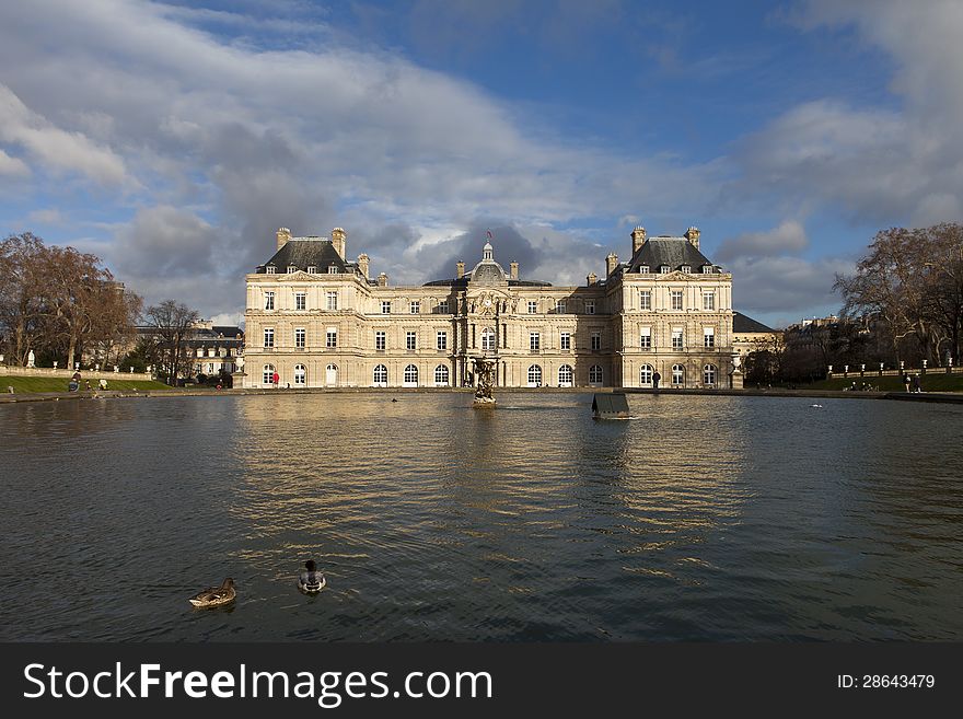 Palace in Luxembourg Park in Paris