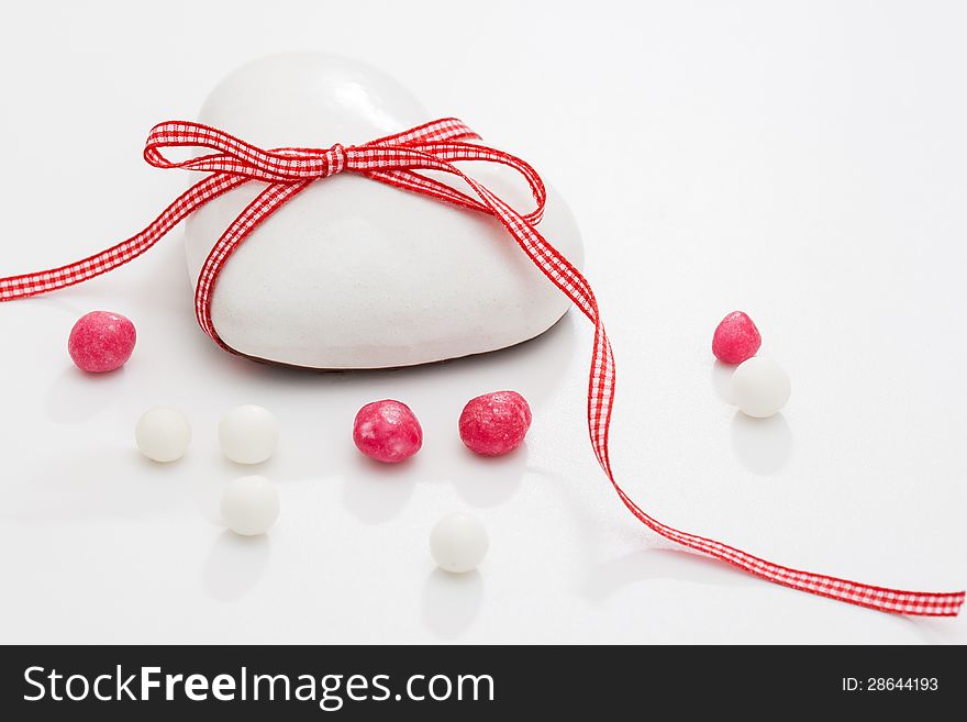 Gingerbread heart-shaped on white background. Gingerbread heart-shaped on white background