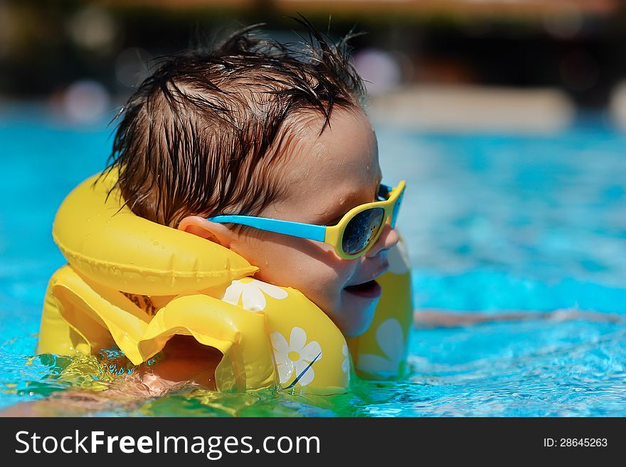 The Boy Bathes In Pool