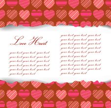 Valentines Day Background.With Love Pattern, Ripped Paper Royalty Free Stock Photography