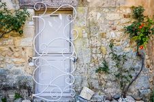 Provence White Door With Metal Bars Royalty Free Stock Photography Provence White Door With Metal Bars Royalty Free Stock Photography