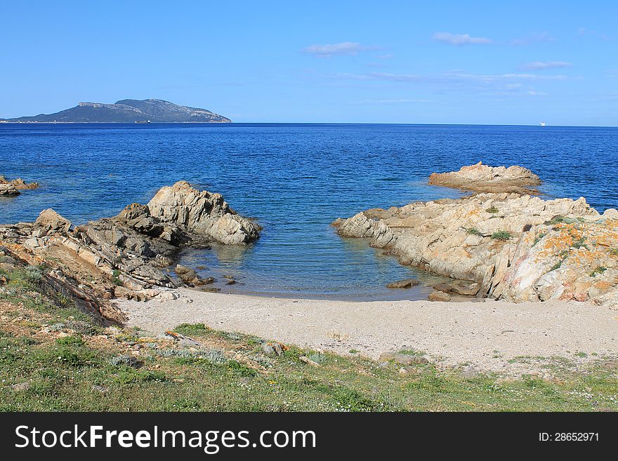 Cozy small beach on the coast of Sardinia