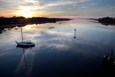 Sunrise With Sailboat Royalty Free Stock Image Sunrise With Sailboat Royalty Free Stock Image