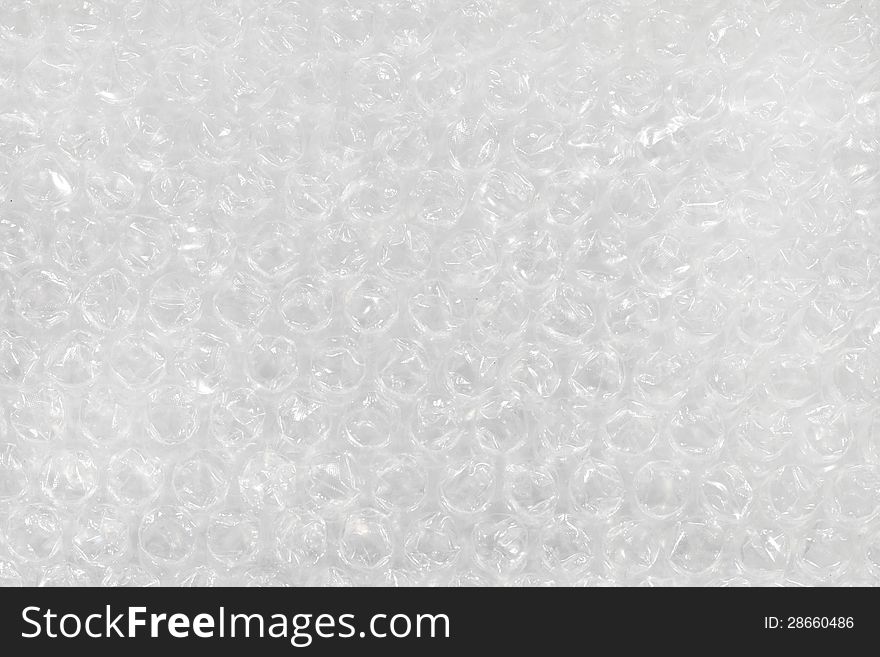 Plastic packaging and wrapping material with bubbles