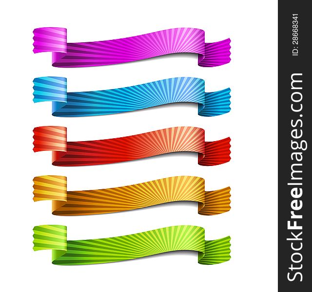 Colored ribbons,  on white background