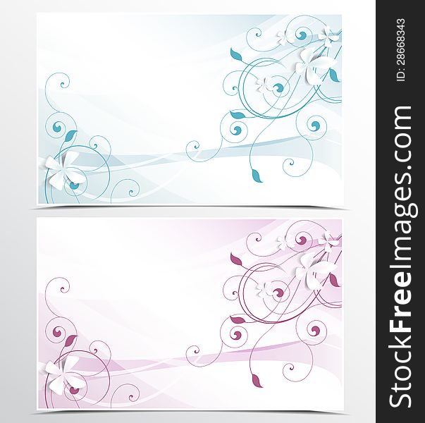 Two background with floral design. Two background with floral design