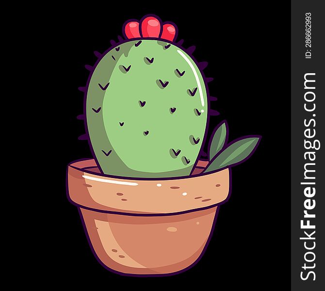 This cute cartoon cactus is my hand drawing isolated