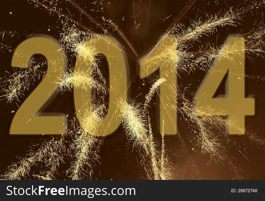 New Year 2014 fireworks background. New Year 2014 fireworks background