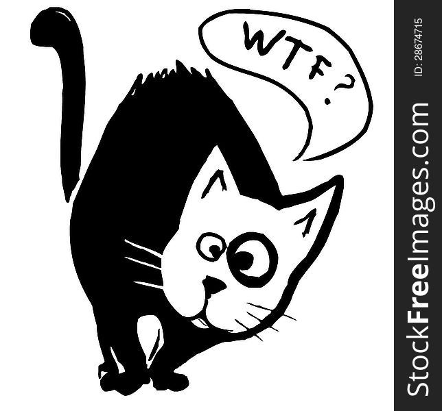 Funny Black Cat With Speech Bubble