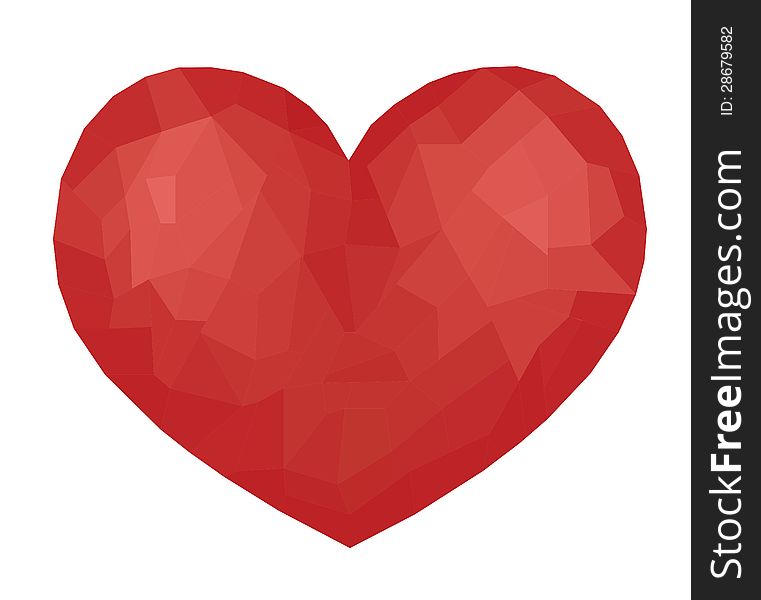 The red ruby heart, the symbol for St. Valentine day. The red ruby heart, the symbol for St. Valentine day