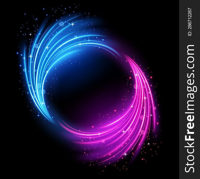 Rotating Multicolor Lights with Sparks,  and Easy to Edit, Vector Illustration