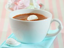 Hot Chocolate And Meringue Royalty Free Stock Images