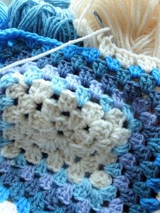 Crochet In Blue Stock Photos