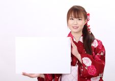 Young Asian Woman In Kimono Stock Photography