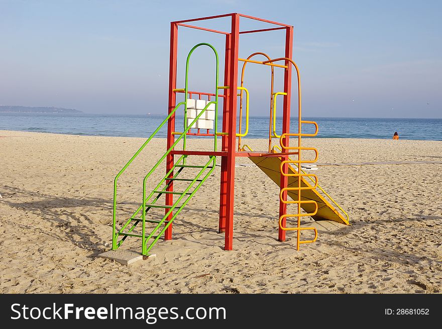 Colorful Children Playground On Beach