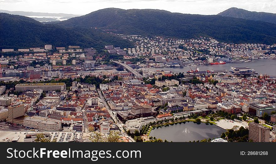 Bergen city in south west of Norway. Bergen city in south west of Norway