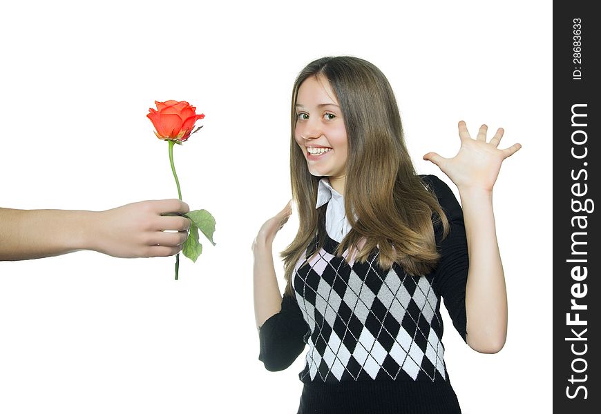 Teen Girl  Rejoice In Red Rose