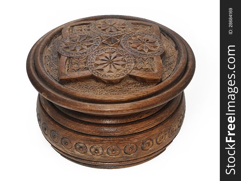 Carved wooden jewelery box made by hand. Carved wooden jewelery box made by hand