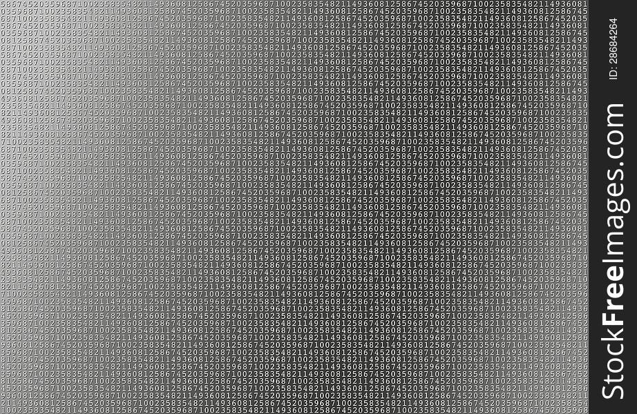 Illustration of digits or ciphers or numbers on gradient grey background. Illustration of digits or ciphers or numbers on gradient grey background
