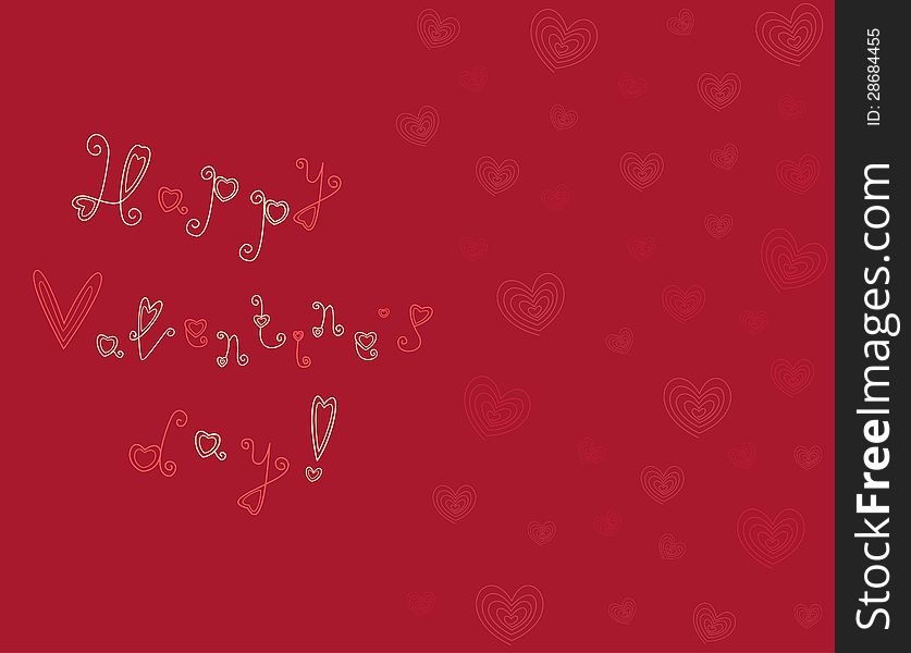 Illustration of card Happy Valentines day. Illustration of card Happy Valentines day