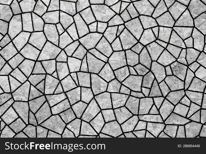 Cracked concrete ground broken at floor. Generative AI Illustration