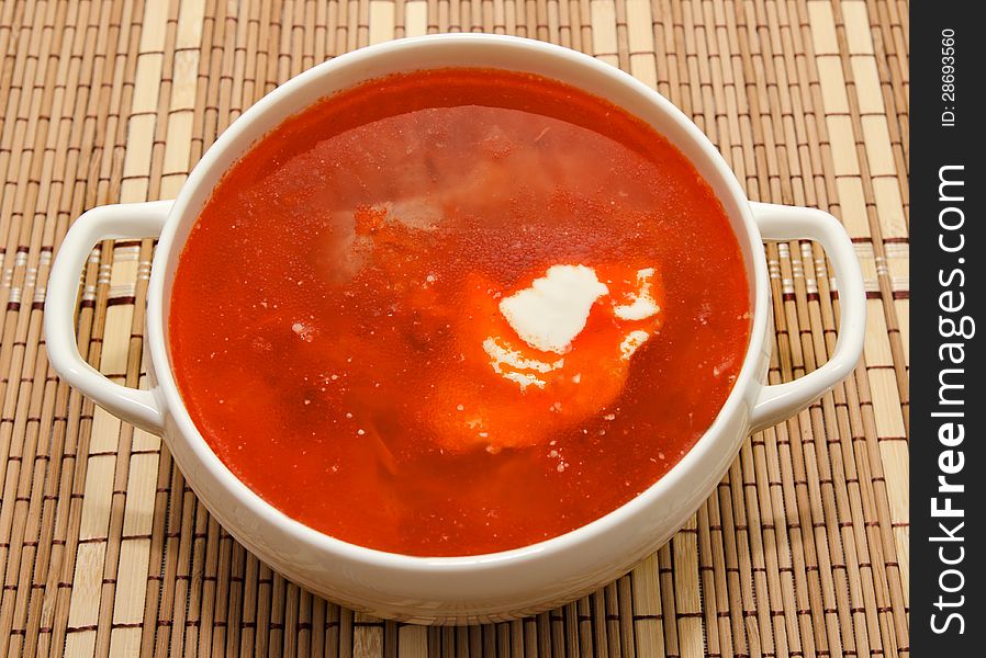 Borsch ukrainian and russian national red soup
