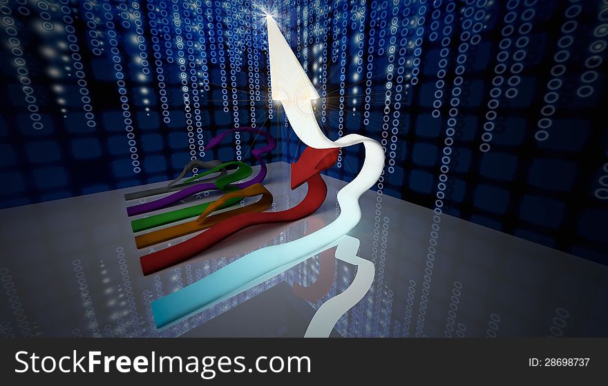 3d Business Graph with arrow