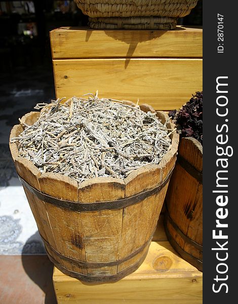 Dried sage at local market in dahab, red sea region, sinai, egypt