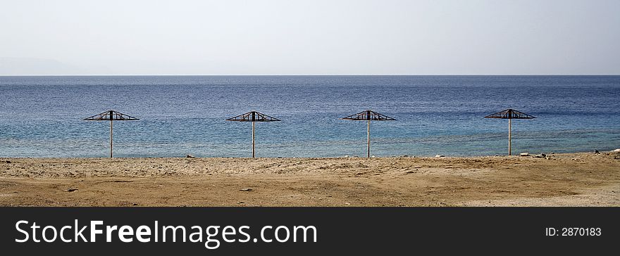 Parasol On Beach, Red Sea