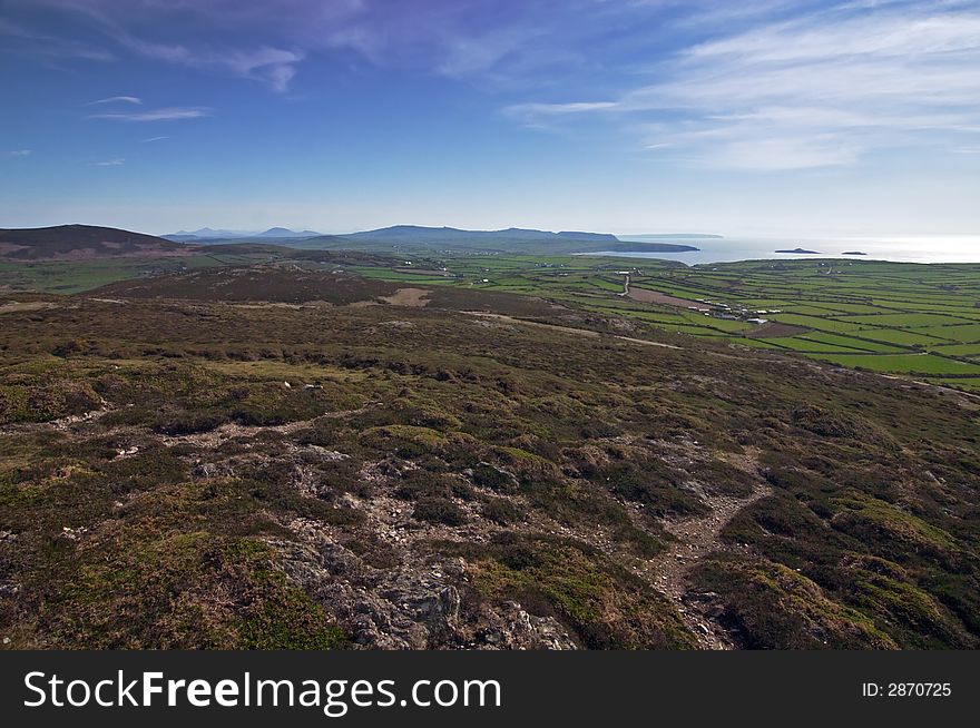 Mountains and pastures, welsh landscape