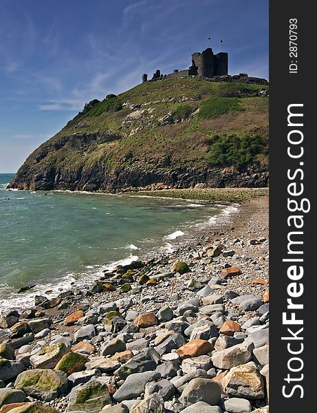 Criccieth Castle and coast in Wales