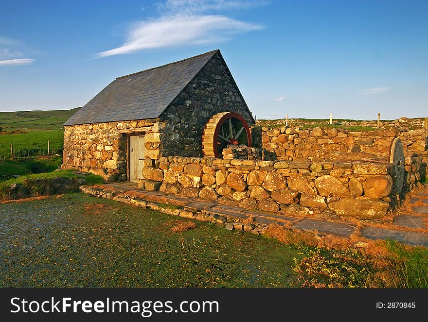 Welsh water mill in the spring