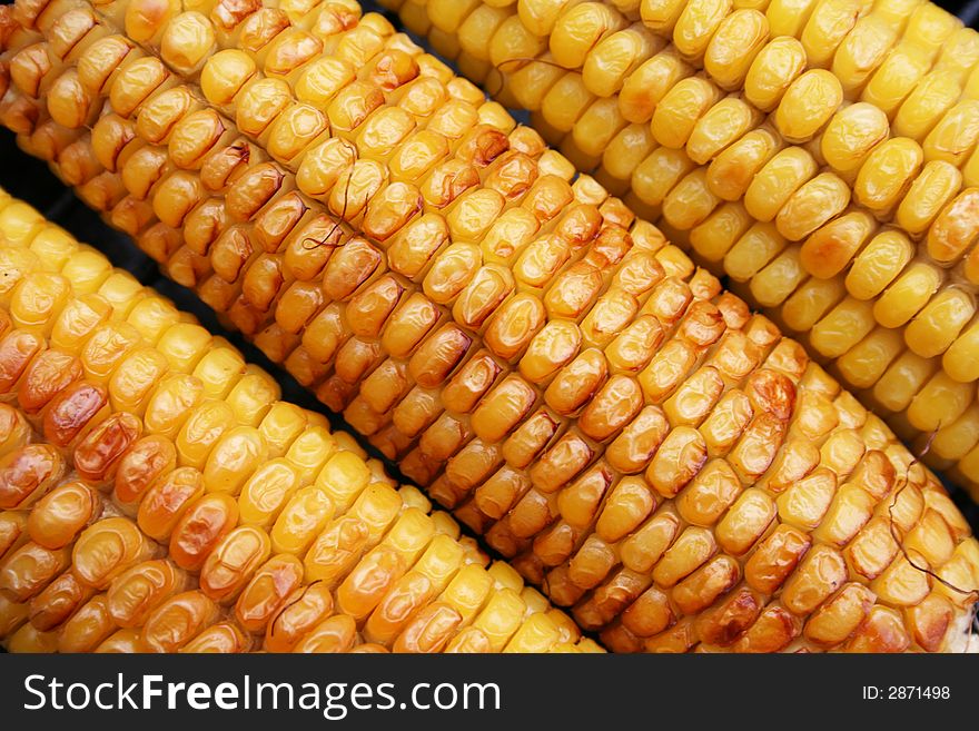 Grill corn ears vegetable yellow