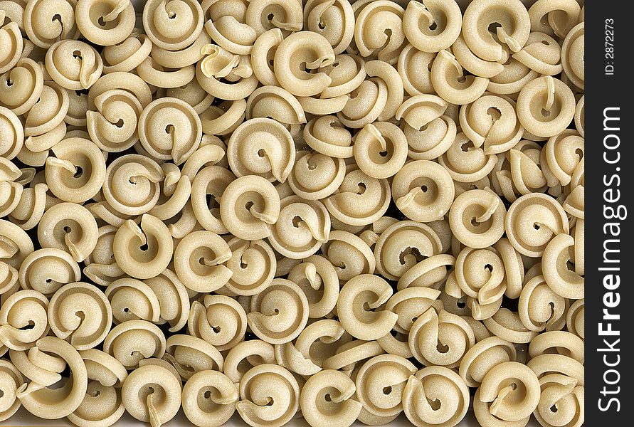 Close-up eye-beam on the pasta