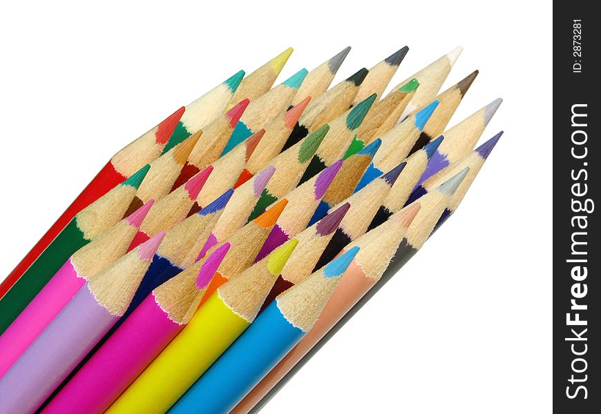 Color pencils isolated on a white background