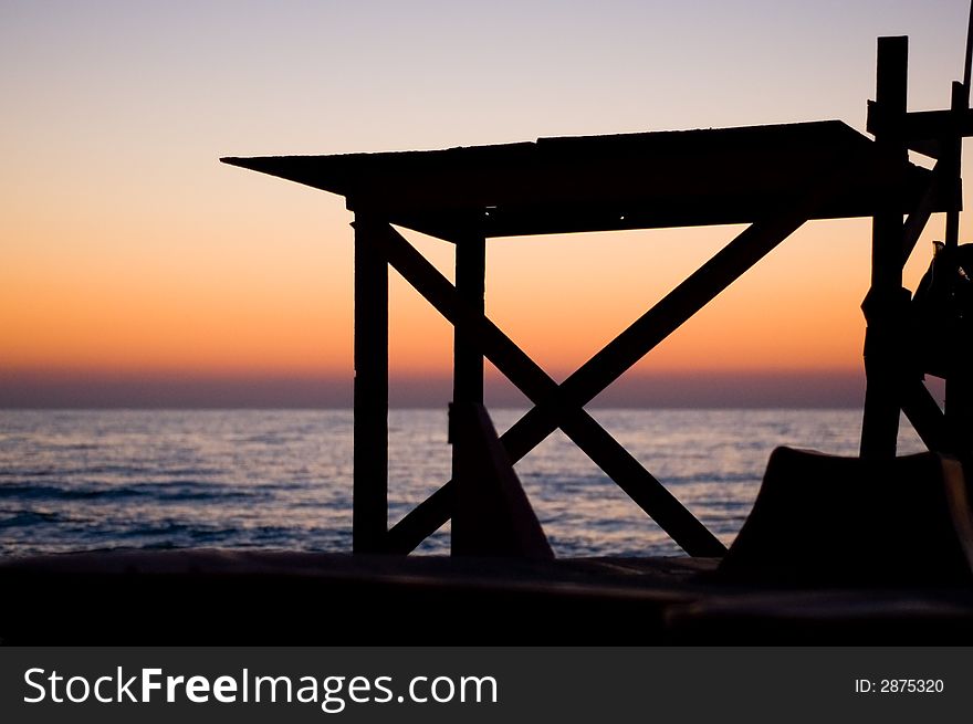 Sunrise on the beach of capaci (Palermo)