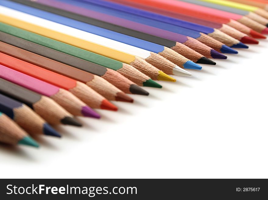 Isolated close up colorful pencils. Isolated close up colorful pencils