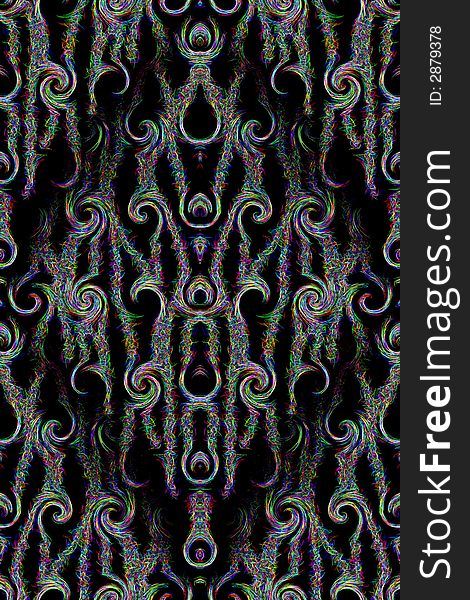 Gorgeous abstract background illustration of small colorful threads /texture with great detail and a black background. Gorgeous abstract background illustration of small colorful threads /texture with great detail and a black background.