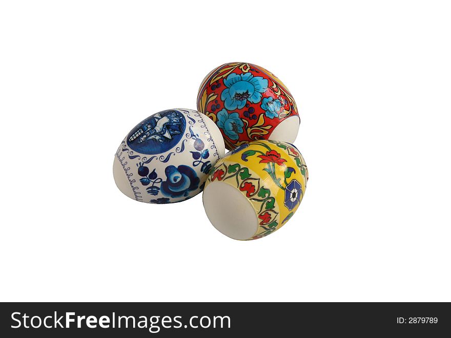 Three Painted Easter Eggs.