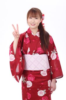 Young Asian Woman In Kimono Stock Photos Young Asian Woman In Kimono Stock Photos
