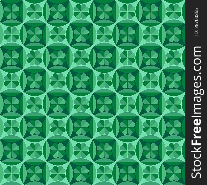 Seamless pattern with clover leaf