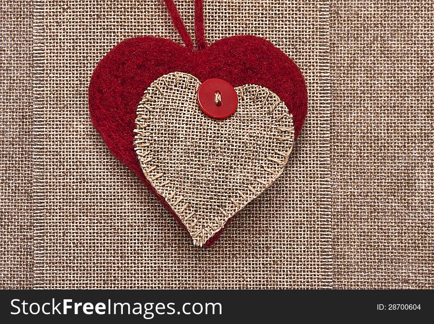 Art retro background with fabric Hearts for greeting card or design. Art retro background with fabric Hearts for greeting card or design