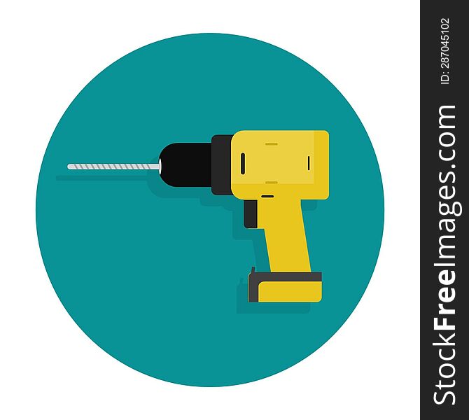 Cordless Drill Icon 2d