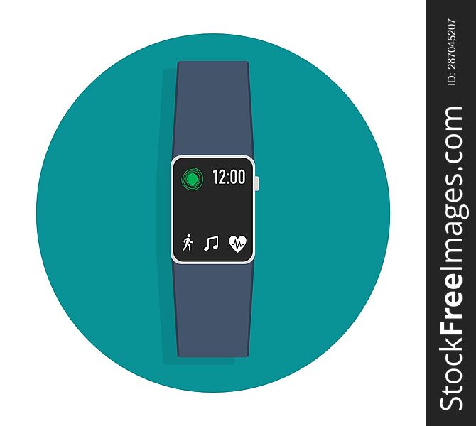 smart watch icon 2d