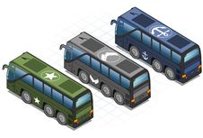 Isometric Set Of Military Buses Royalty Free Stock Images Isometric Set Of Military Buses Royalty Free Stock Images
