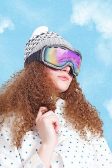 Portrait Of Pretty Curly Girl Royalty Free Stock Photography